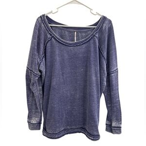 Free People Washed Purple Lightweight Pullover Women’s Large